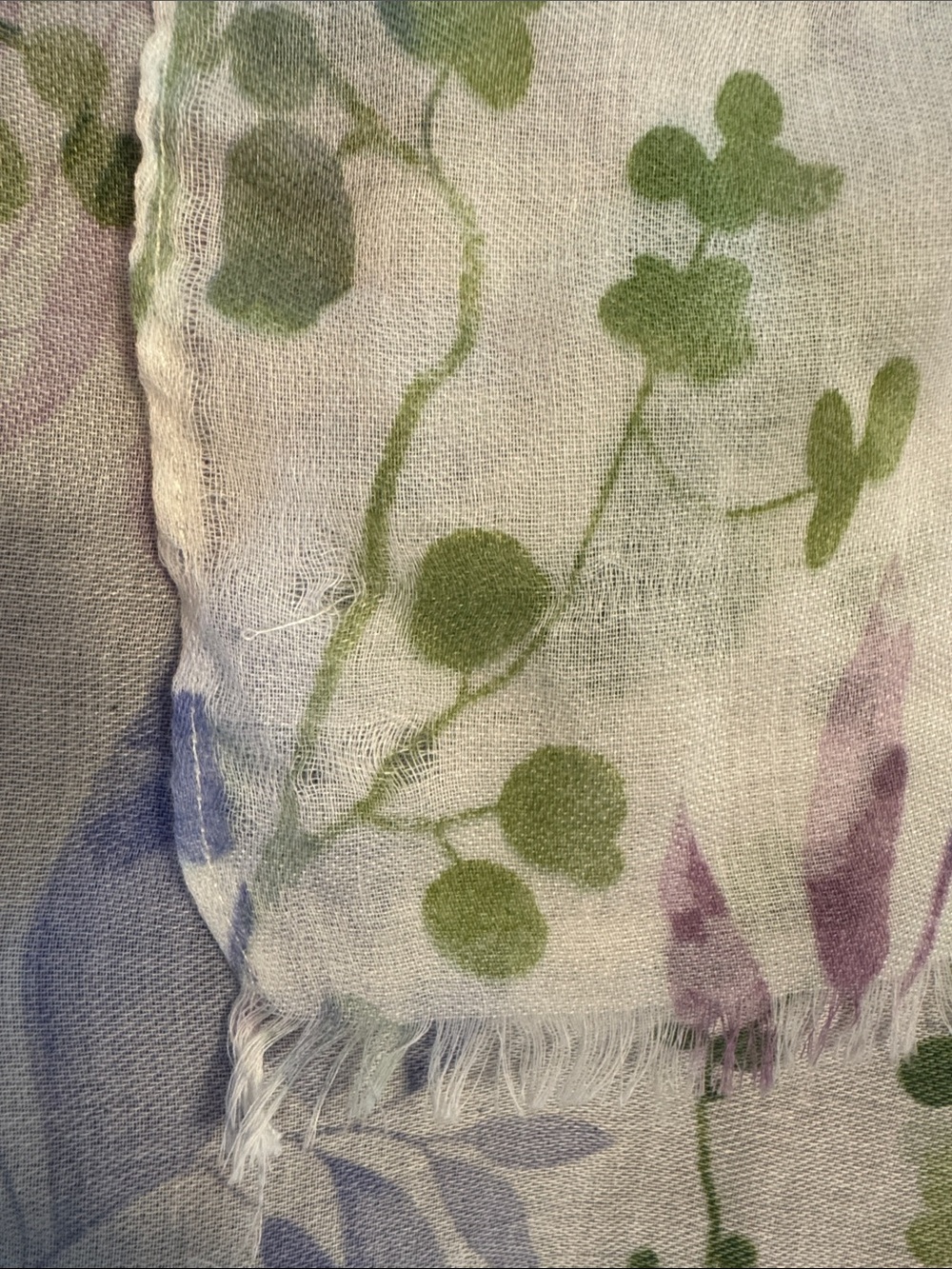 Floral Leaf Print Light Weight Scarf - Picture 6 of 6